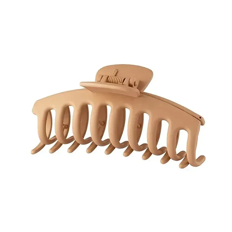 Pinces à cheveux coréennes en acrylique givré, grandes griffes solides et élégantes pour femmes et filles 9