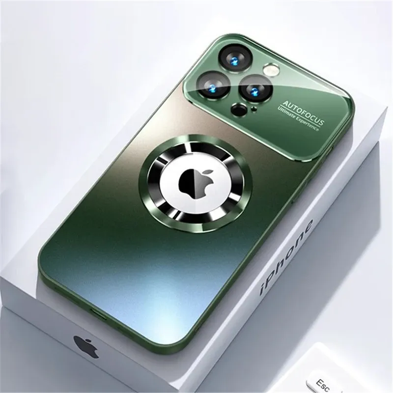 Étui magnétique en titane à finition métallique mate compatible MagSafe pour iPhone 17, 16 Pro Max, 15, 14 Plus, 13 et 12 8