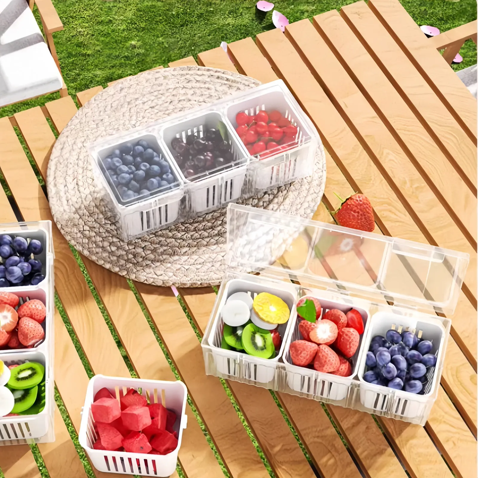 Ensemble d'accessoires de rangement pour réfrigérateur avec couvercle