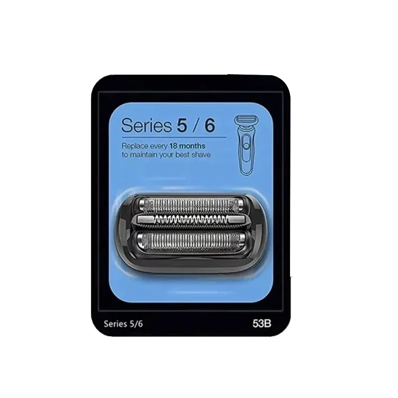 Tête de remplacement 53B compatible avec les rasoirs électriques Séries 5 et 6 : 5018s, 5020s, 5031s, 5050cs, 6020s, 6072cc, noir 7