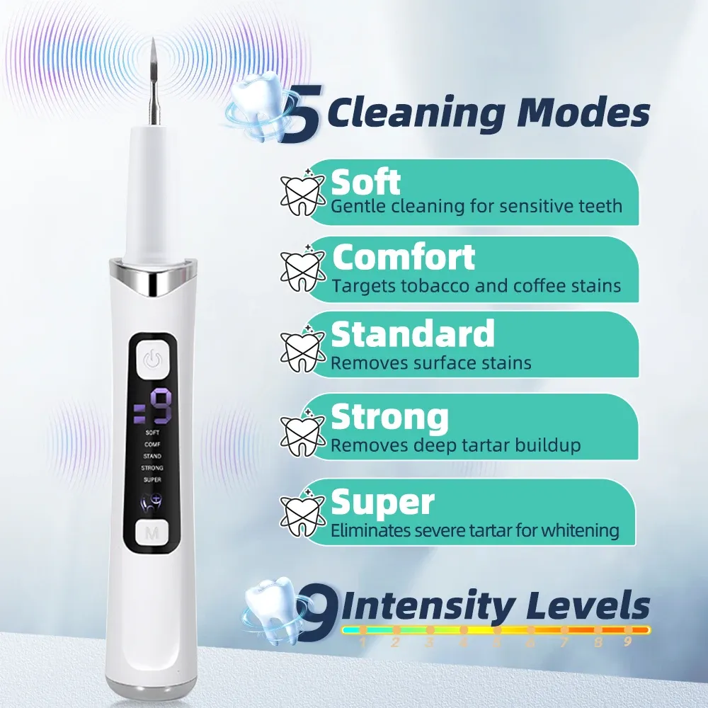 Détartreur dentaire électrique à ultrasons 5 modes, détartrage et blanchiment des dents 3
