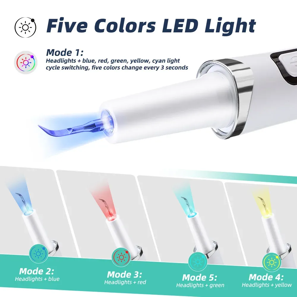 Détartreur dentaire électrique à ultrasons 5 modes, détartrage et blanchiment des dents 4