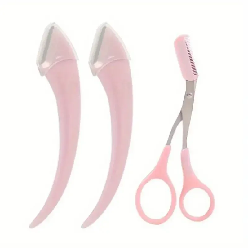 Ensemble de tondeuse à sourcils, rasoir à sourcils incurvé et ciseaux à sourcils avec peigne, outils de beauté pratiques et faciles à utiliser pour débutants 8