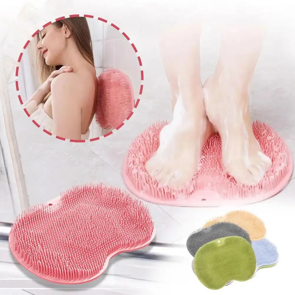 Brosse en silicone pour la douche, gommage des pieds et massage du dos - Image 1