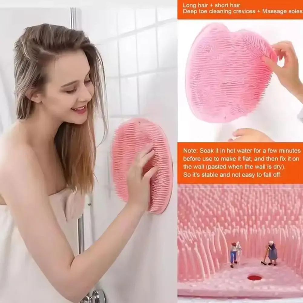 Brosse en silicone pour la douche, gommage des pieds et massage du dos 4