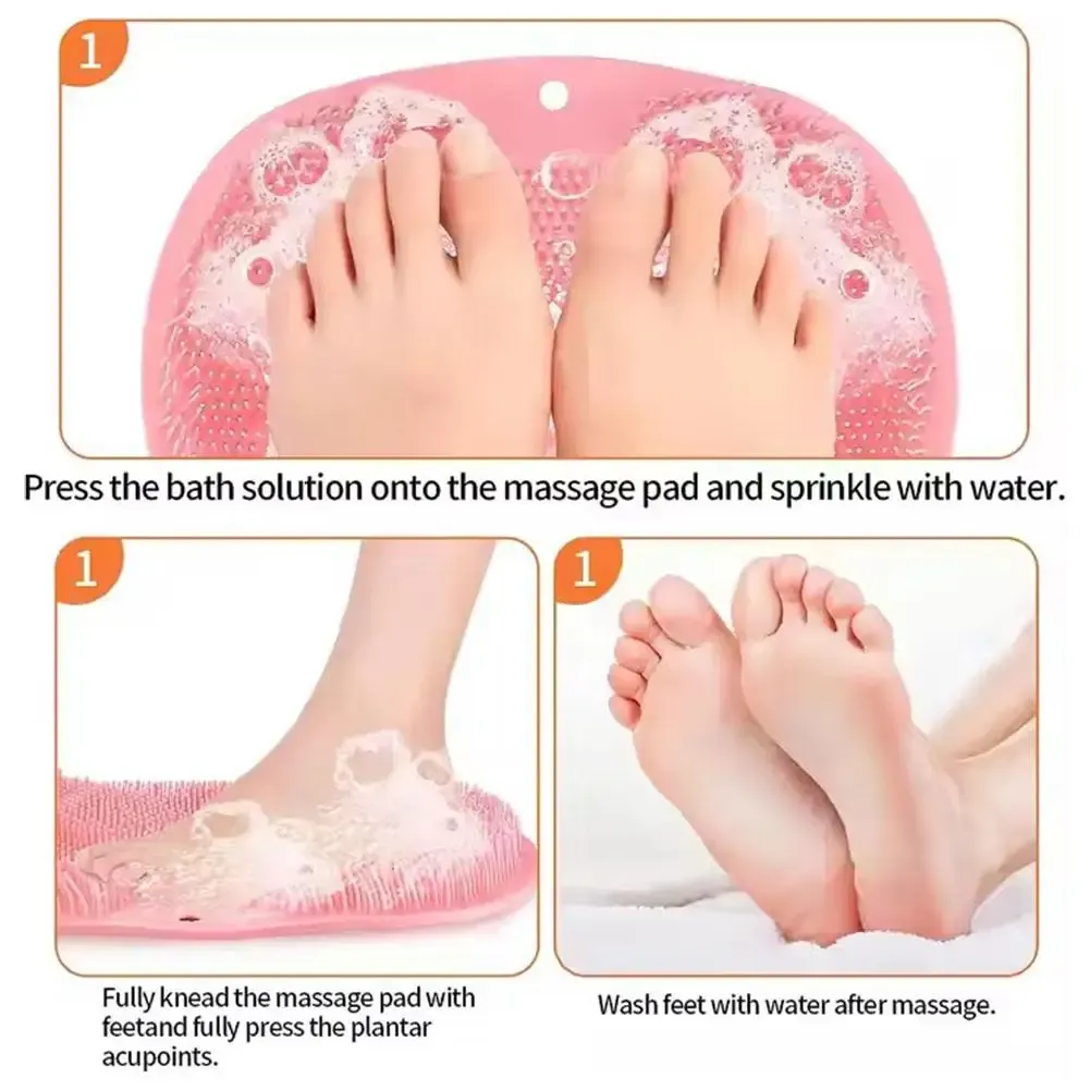 Brosse en silicone pour la douche, gommage des pieds et massage du dos 6