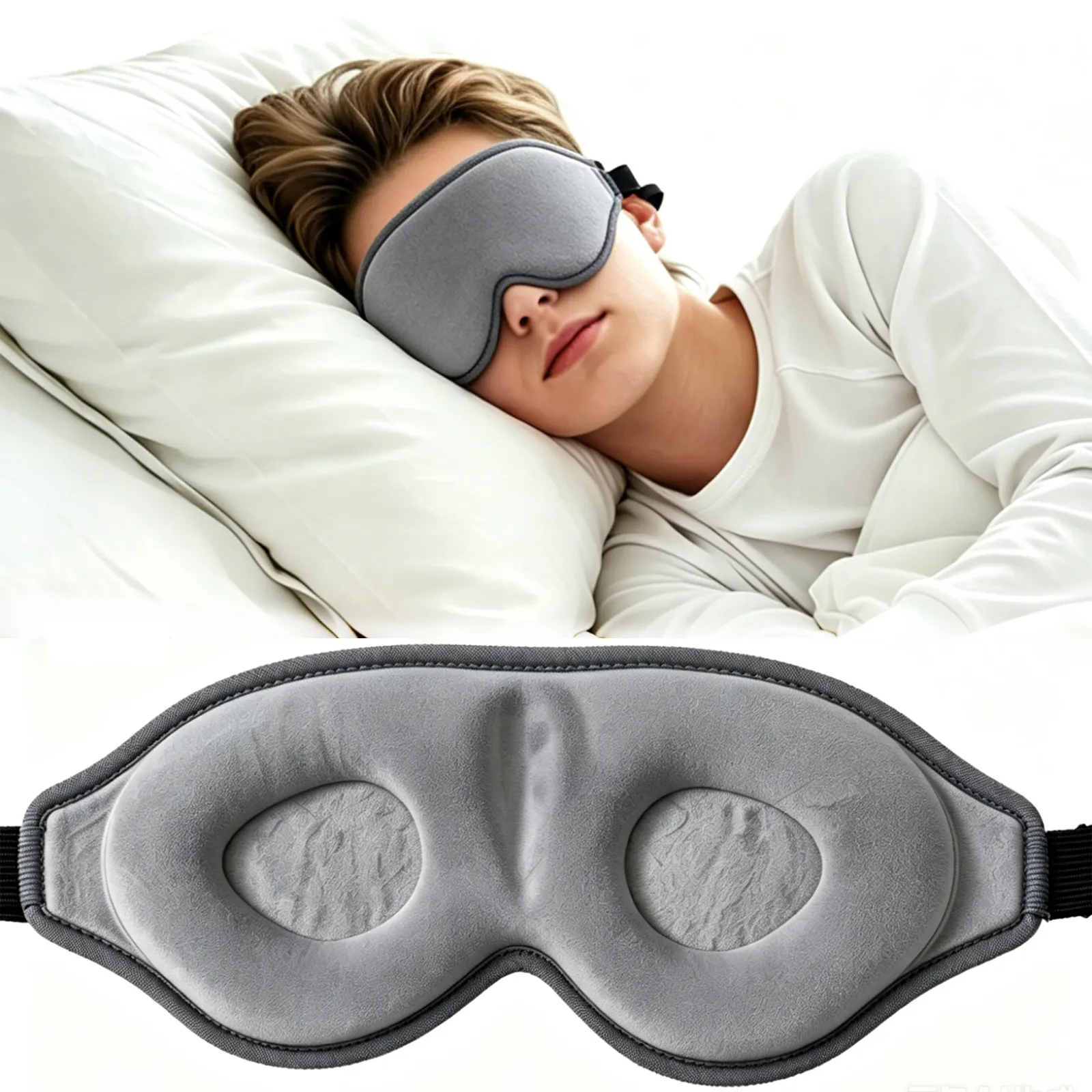 Masque pour les yeux 3D réglable noir