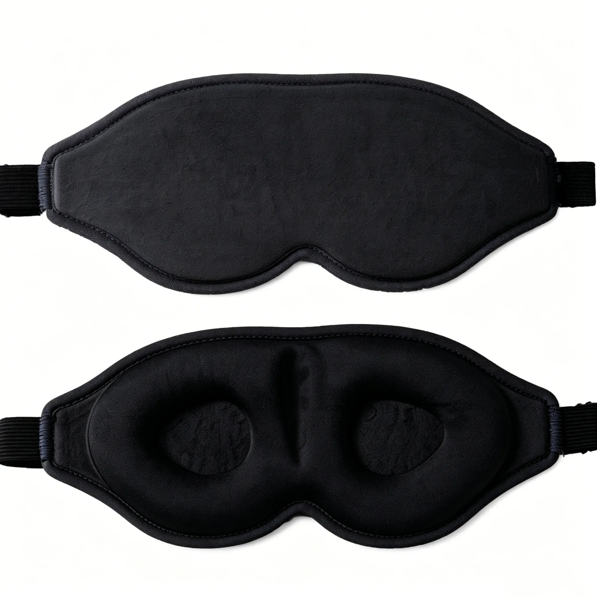 Masque pour les yeux 3D réglable, unisexe, sans pression, respirant et occultant, noir 7