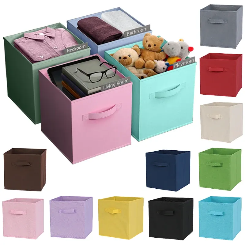 Boîtes de rangement pliables en tissu pour placard et jouets, organisation pour articles ménagers, vêtements et sous-vêtements - Image 1