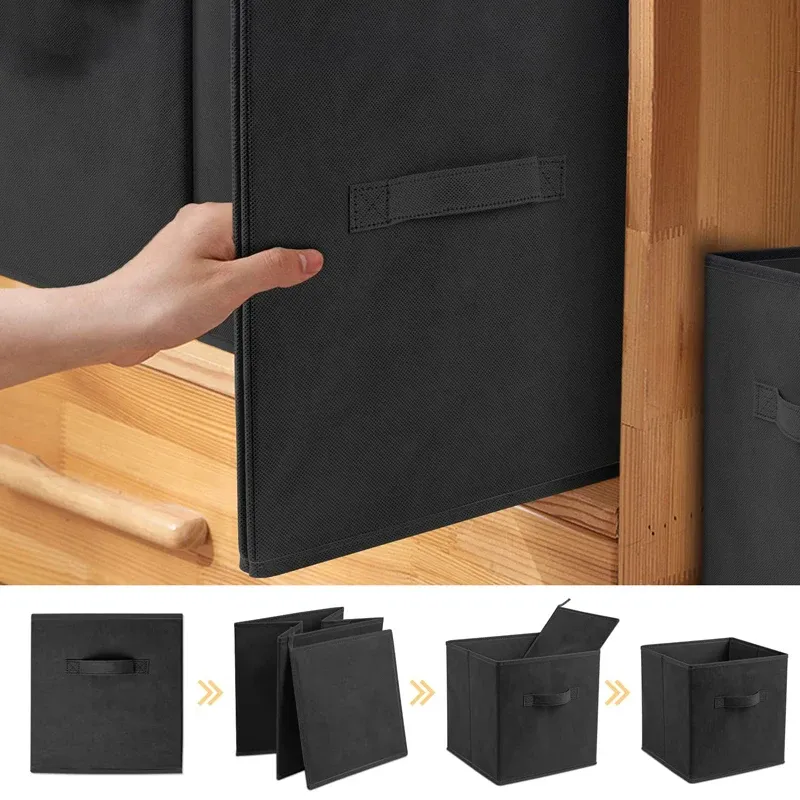 Boîtes de rangement pliables en tissu pour placard et jouets, organisation pour articles ménagers, vêtements et sous-vêtements 5