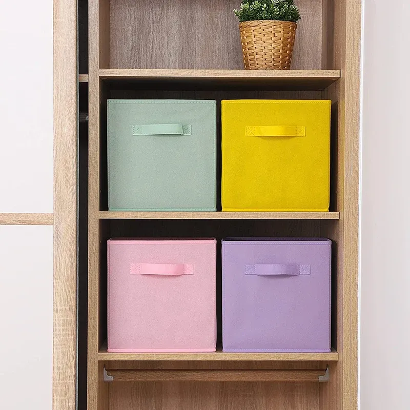 Boîtes de rangement pliables en tissu pour placard et jouets, organisation pour articles ménagers, vêtements et sous-vêtements 6