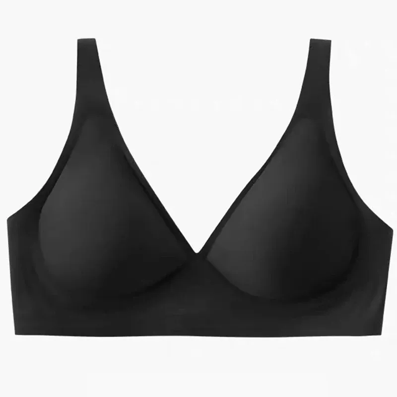 Soutien-gorge sans couture pour femme à col en V, sans armatures, effet push-up et bretelles réglables 10