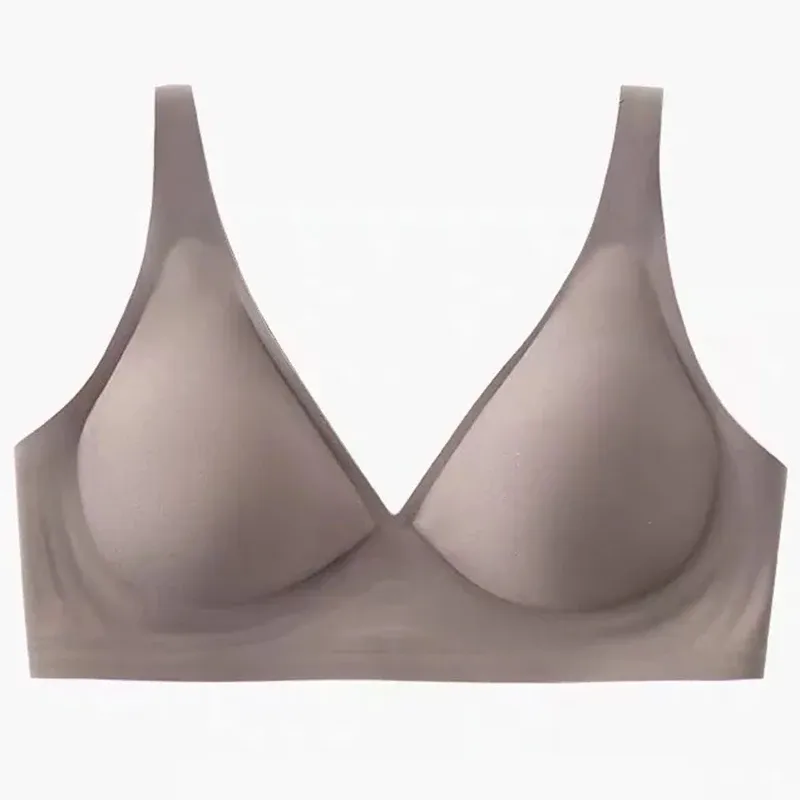 Soutien-gorge sans couture pour femme à col en V, sans armatures, effet push-up et bretelles réglables 11
