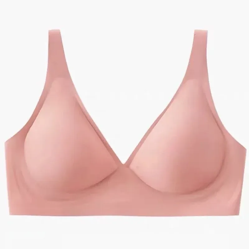 Soutien-gorge sans couture pour femme à col en V, sans armatures, effet push-up et bretelles réglables 8