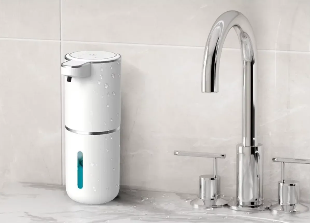 Distributeur automatique de savon en mousse pour salle de bain à capteur intelligent, rechargeable par USB, en ABS blanc de haute qualité
