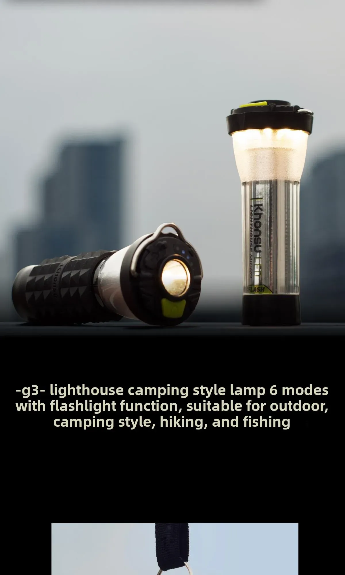 Détail de la lanterne LED de camping