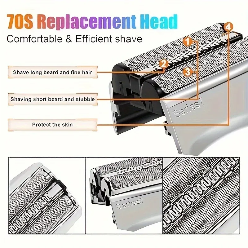 Tête de rasoir électrique de remplacement et lame pour rasoir Braun série 7, modèles 70B et 70S 6