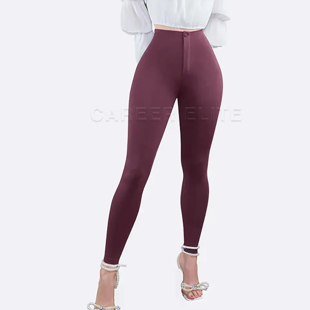 Pantalon legging taille haute pour femme, moulant, extensible, longueur cheville, effet push-up, style streetwear tendance 13
