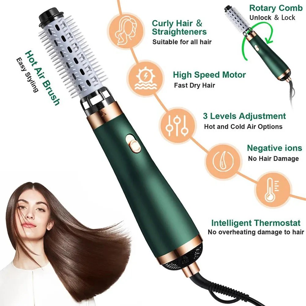Sèche-cheveux brosse soufflante ionique 3 en 1 pour boucler, lisser et sécher rapidement 3
