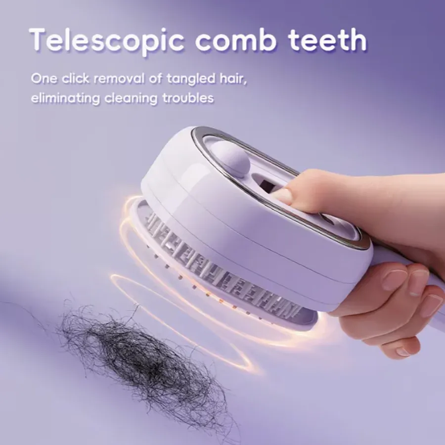 Brosse soufflante électrique à vapeur, brosse démêlante hydratante ionique, lisseur anti-frisottis portable pour tous types de cheveux 6