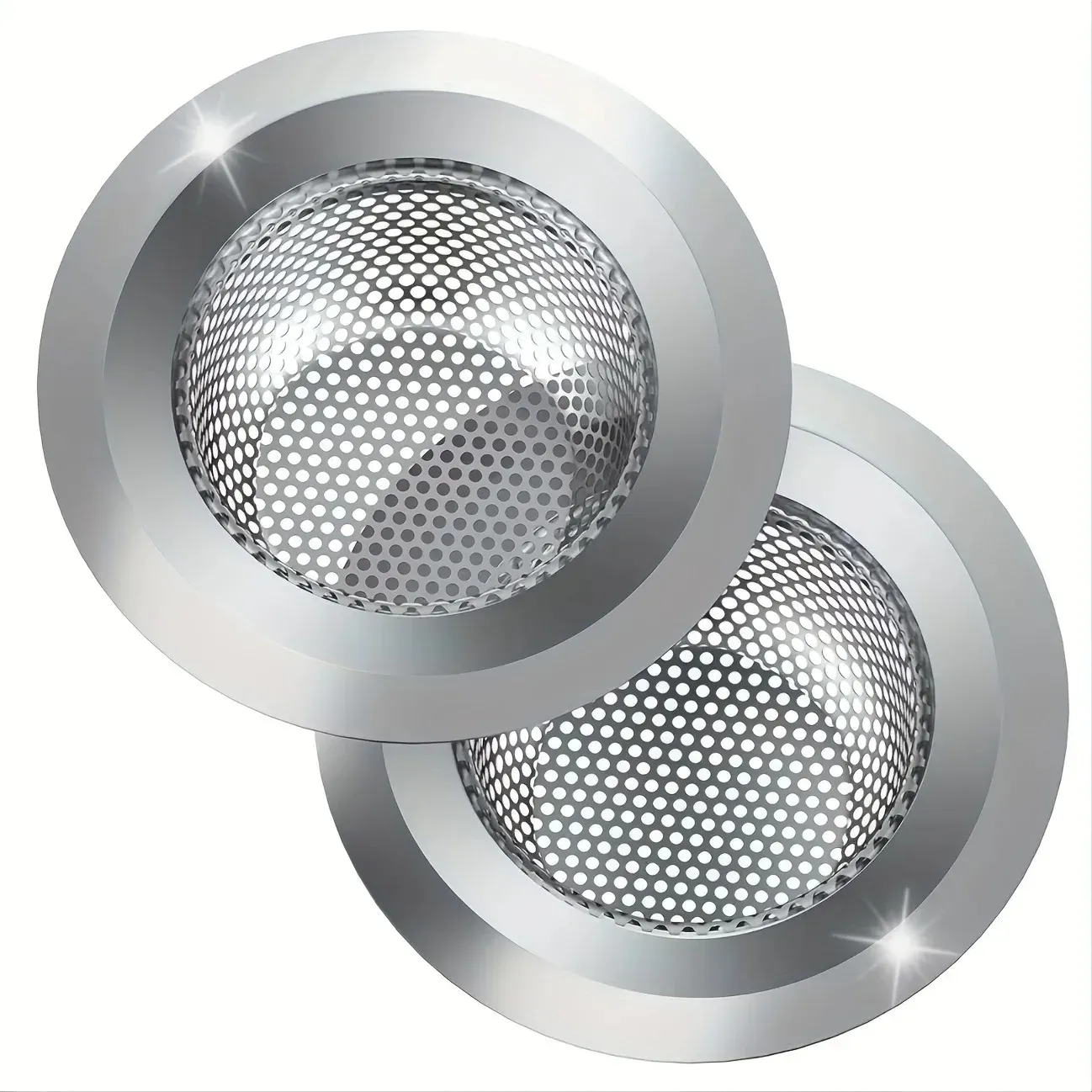 Lot de 2 filtres d'évier en maille fine pour cuisine et salle de bain, anti-blocage, facile à nettoyer, ajustement universel - Image 1