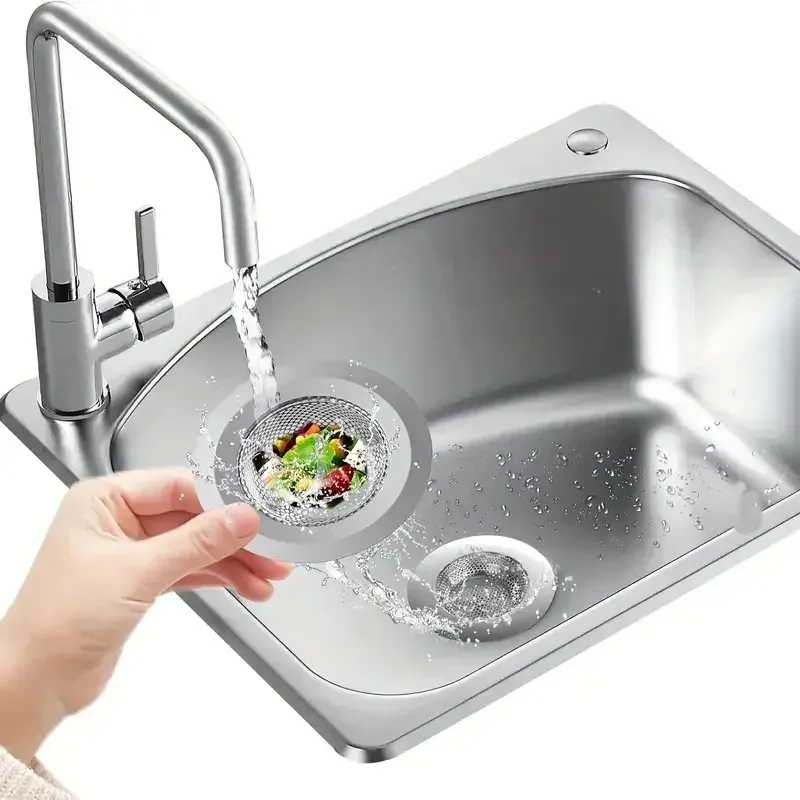 Lot de 2 filtres d'évier en maille fine pour cuisine et salle de bain, anti-blocage, facile à nettoyer, ajustement universel 6