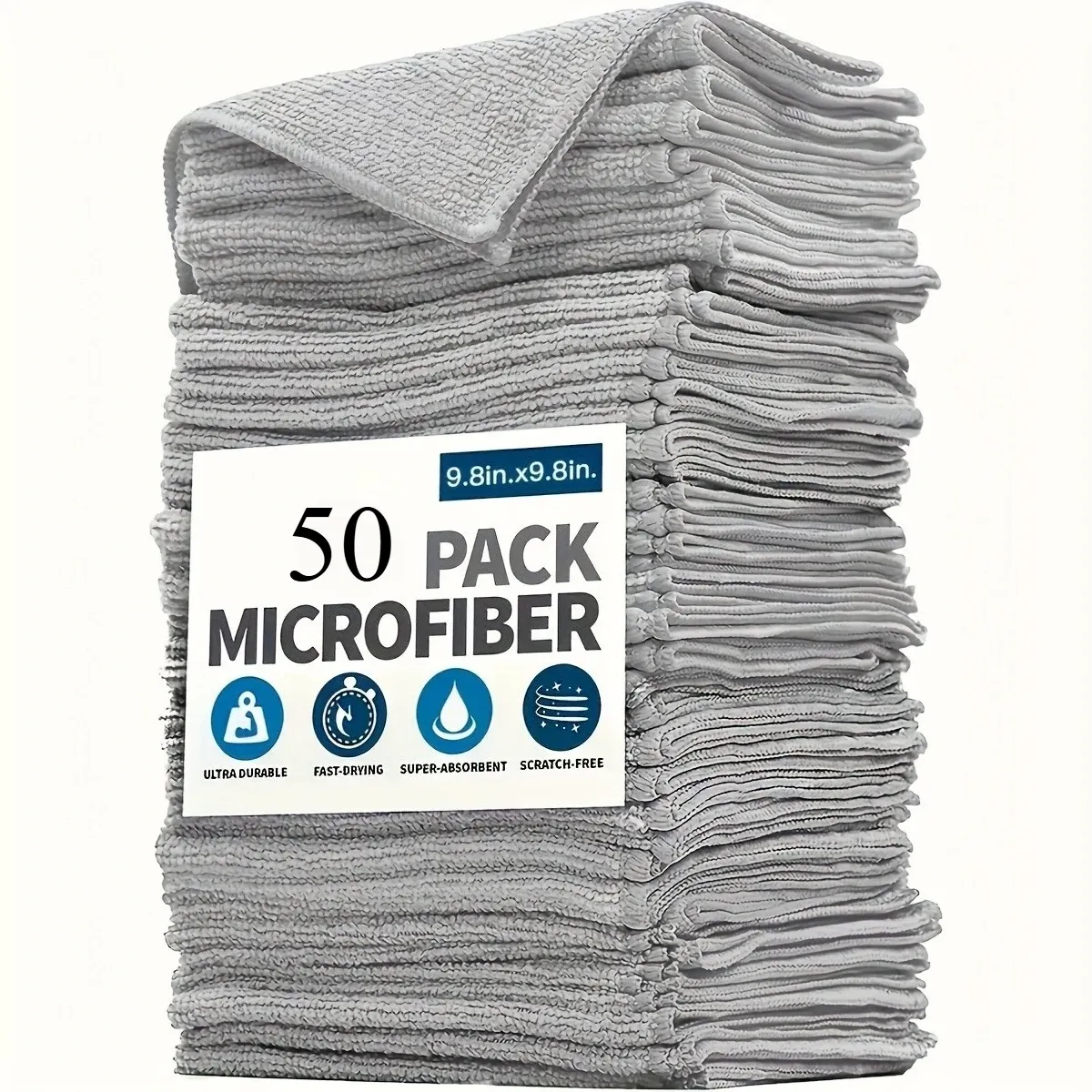 Chiffons en microfibre épaisse, non pelucheux, réutilisables et absorbants pour vitres de voiture