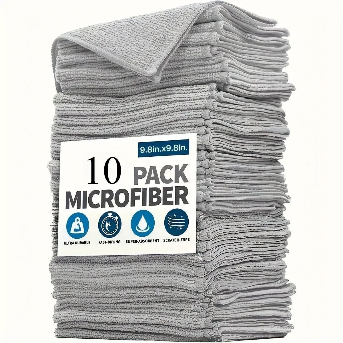 Chiffons en microfibre épaisse, non pelucheux, réutilisables et absorbants pour vitres de voiture 9