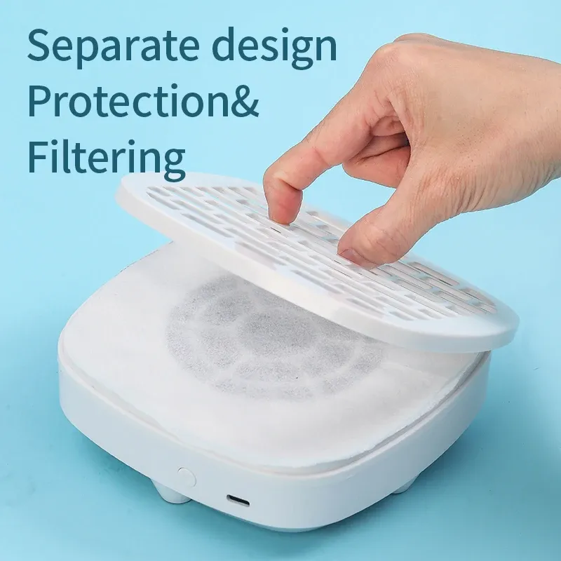 Mini ventilateur d'extraction à poussière pour manucure avec filtre papier amovible 6