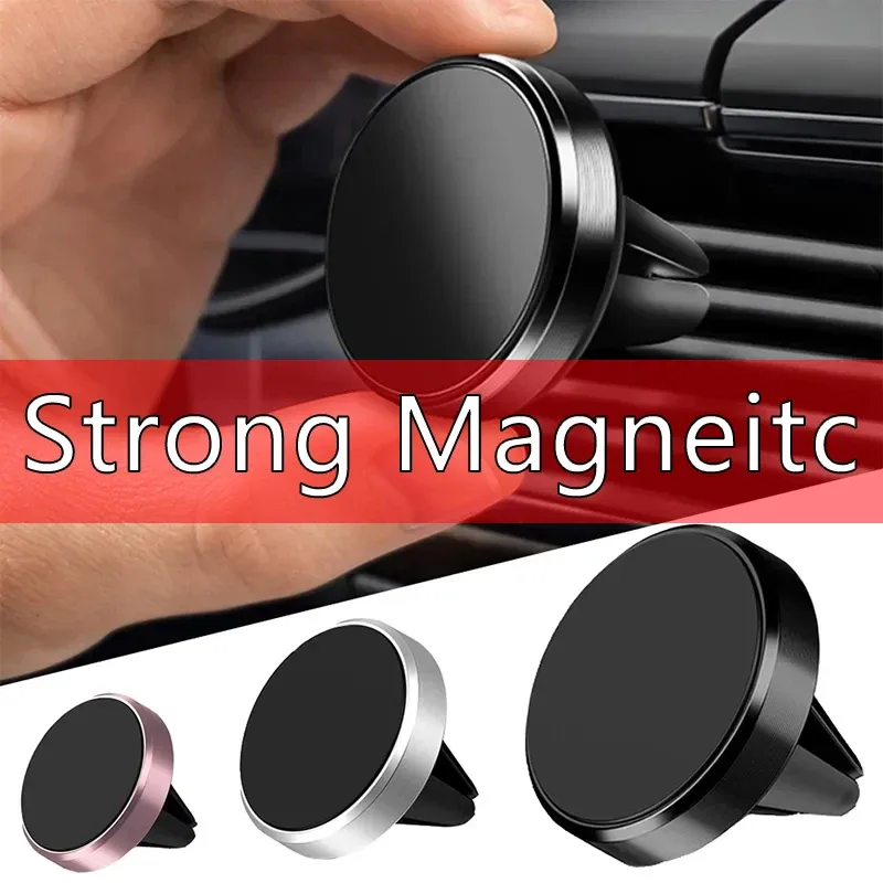 Support magnétique universel pour voiture à fixer sur la grille d'aération, compatible iPhone, Samsung et Xiaomi