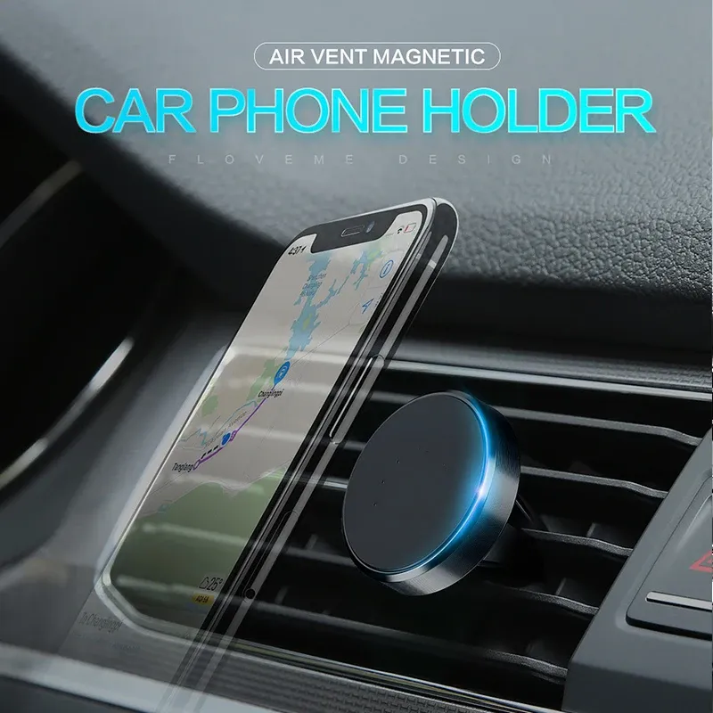 Support magnétique universel pour voiture à fixer sur la grille d'aération, compatible iPhone, Samsung et Xiaomi 5
