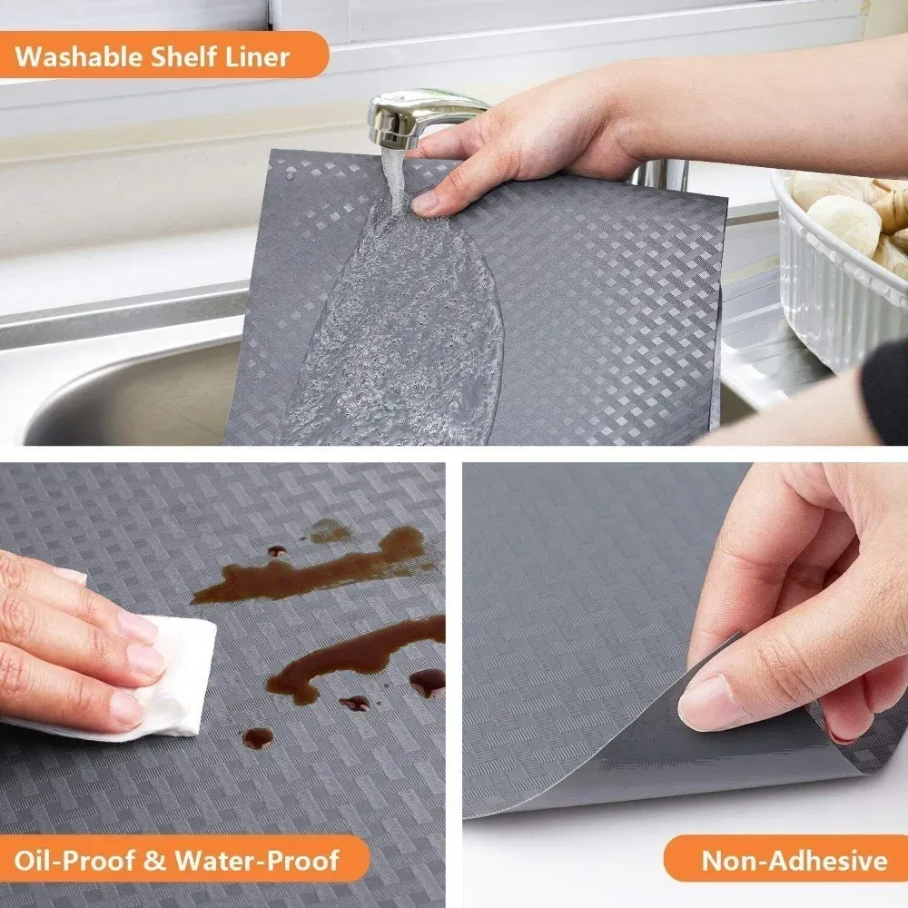 Tapis antidérapant imperméable pour tiroirs, étagères et armoires de cuisine 4