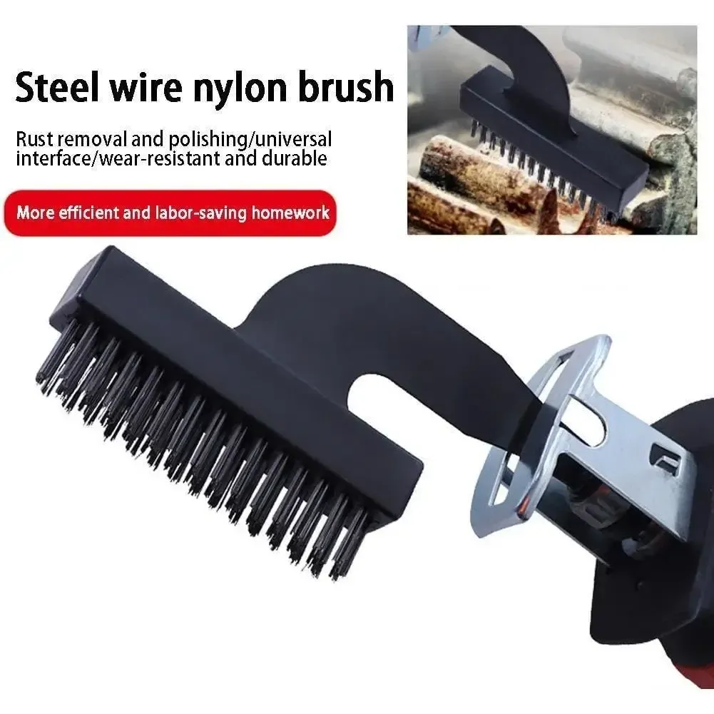 Brosse de nettoyage électrique universelle en nylon pour scie sabre, pour le décapage de la rouille et le nettoyage des peintures, outils de ponçage et de décontamination 5