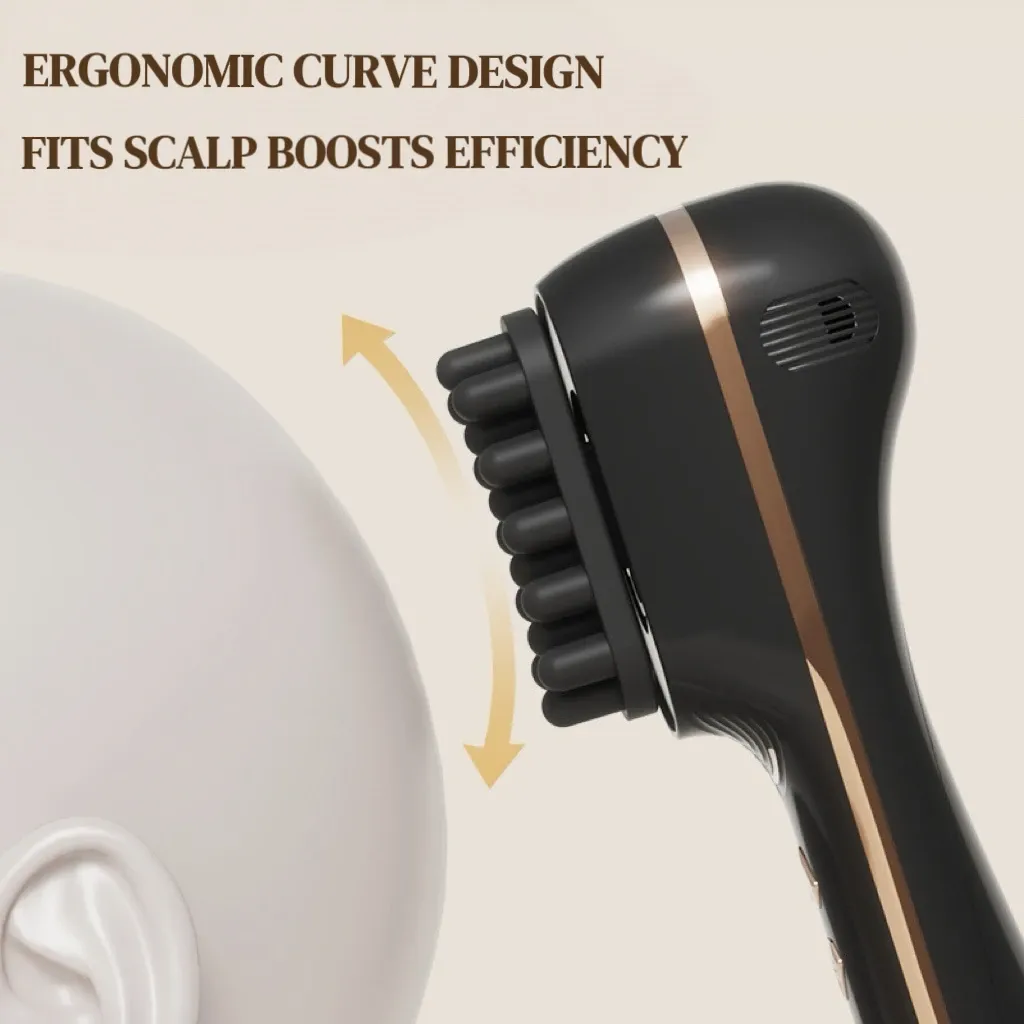 Peigne de massage électrique pour cuir chevelu, 5 vitesses, double tête en silicone, vibration haute fréquence 6