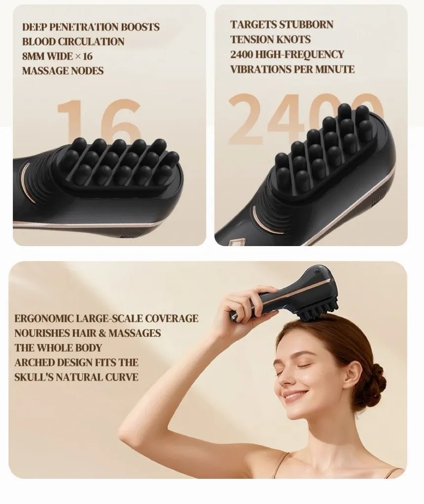 Peigne de massage électrique, finition et ergonomie