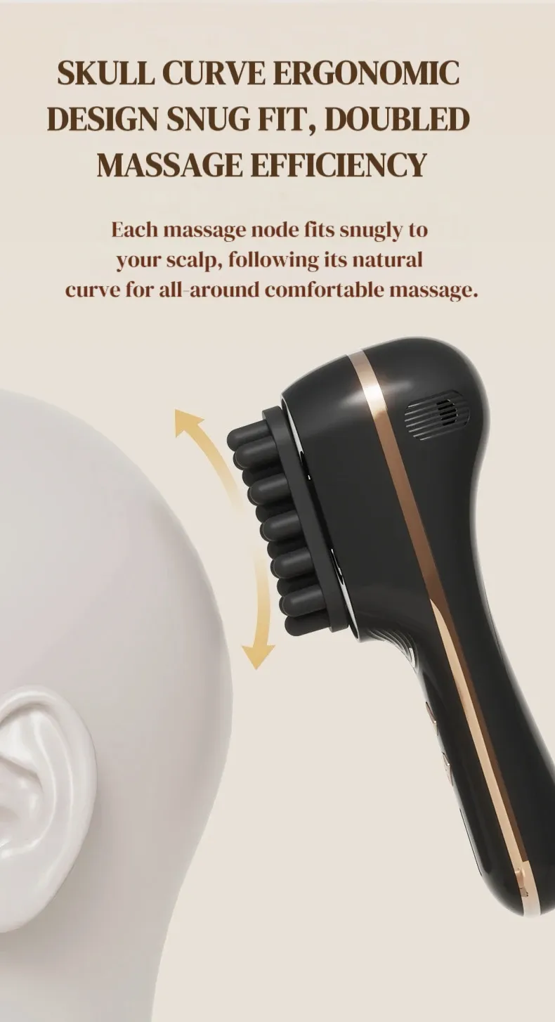 Peigne de massage électrique, vue de dessus
