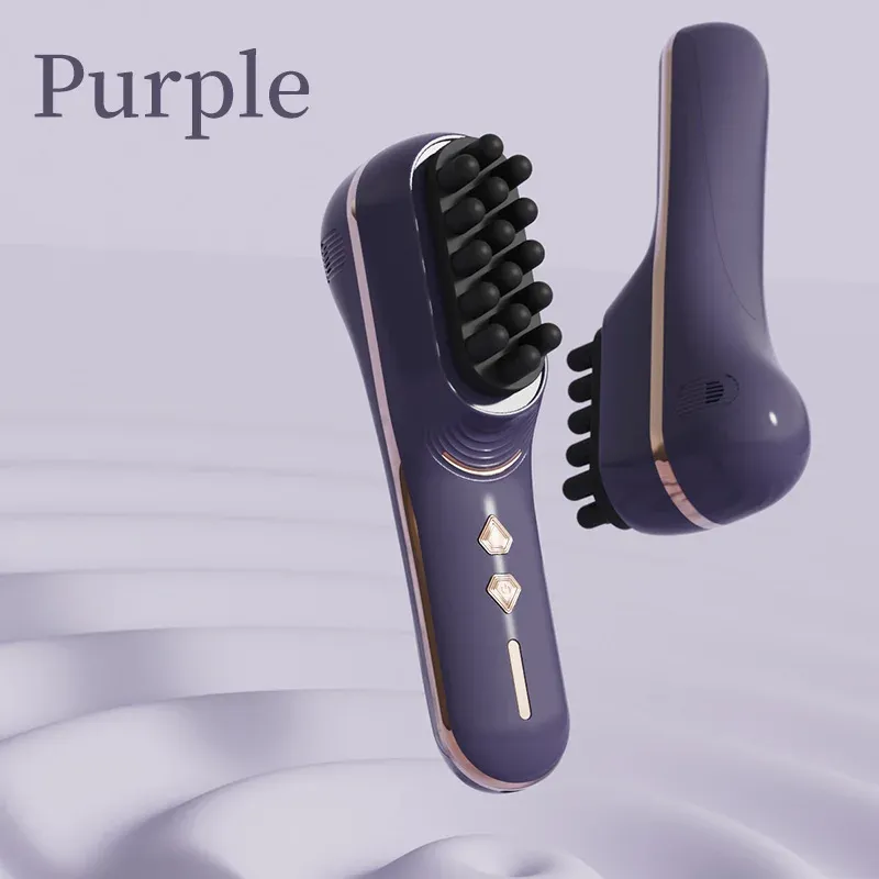 Peigne de massage électrique pour cuir chevelu, 5 vitesses, double tête en silicone, vibration haute fréquence 7