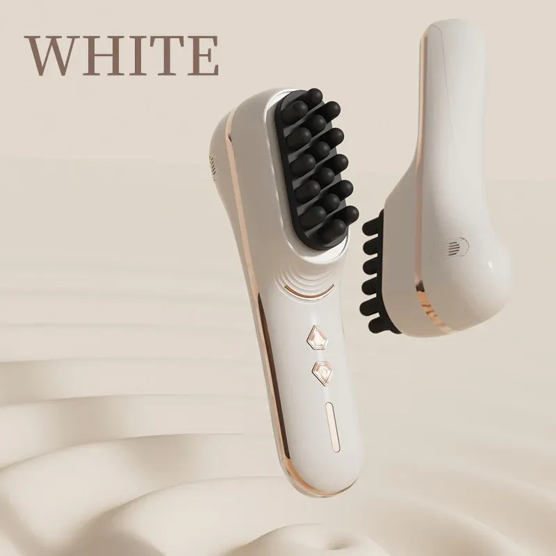 Peigne de massage électrique pour cuir chevelu, 5 vitesses, double tête en silicone, vibration haute fréquence 8
