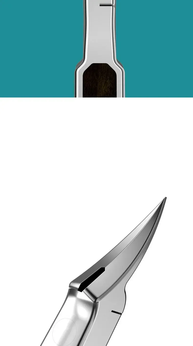Pince à cuticules, détail de la lame