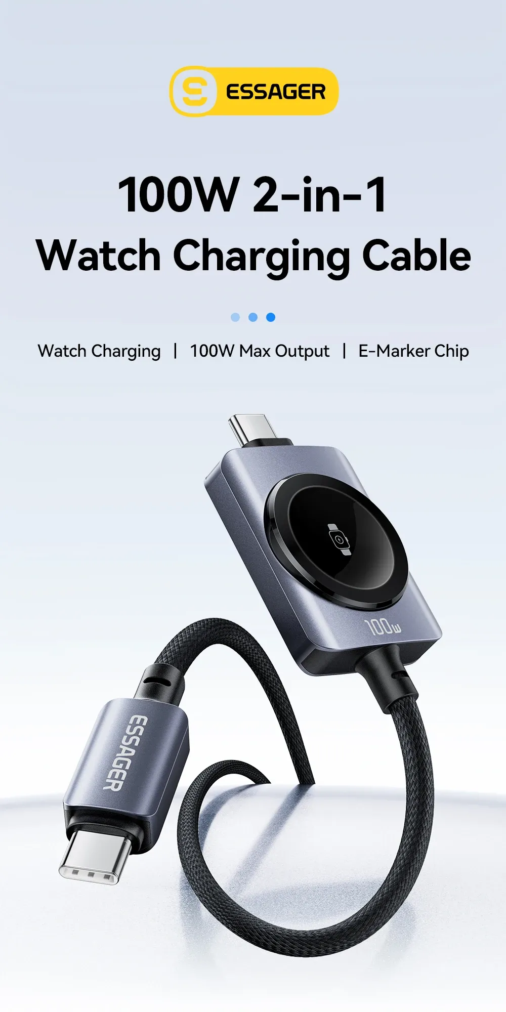 Câble magnétique 2-en-1 pour iPhone et Apple Watch
