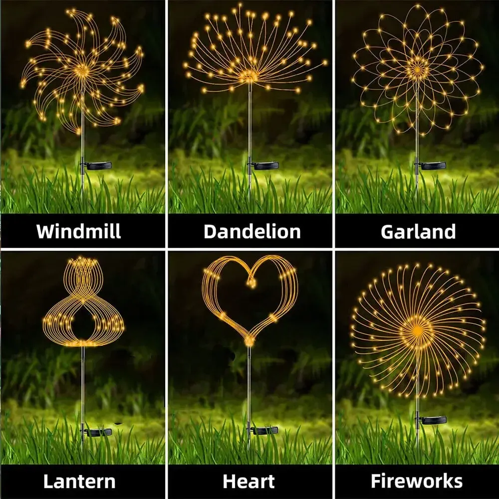 Lumières solaires LED en forme de pissenlit, étanches, pour décoration de jardin et d'extérieur 2