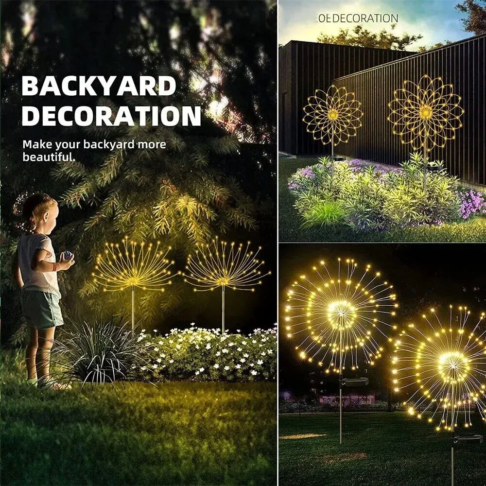 Lumières solaires LED en forme de pissenlit, étanches, pour décoration de jardin et d'extérieur 5