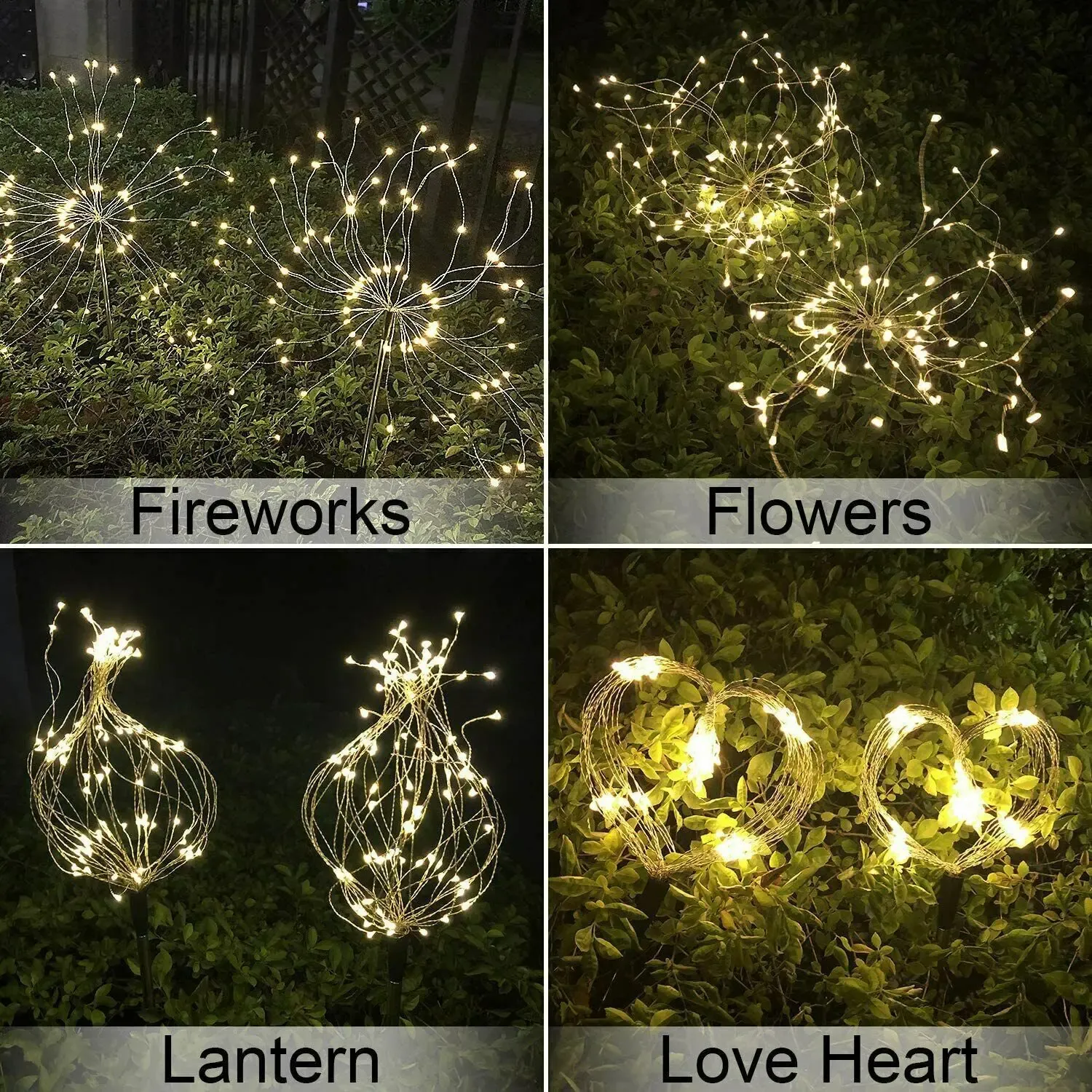 Ambiance lumineuse du feu d'artifice solaire au jardin