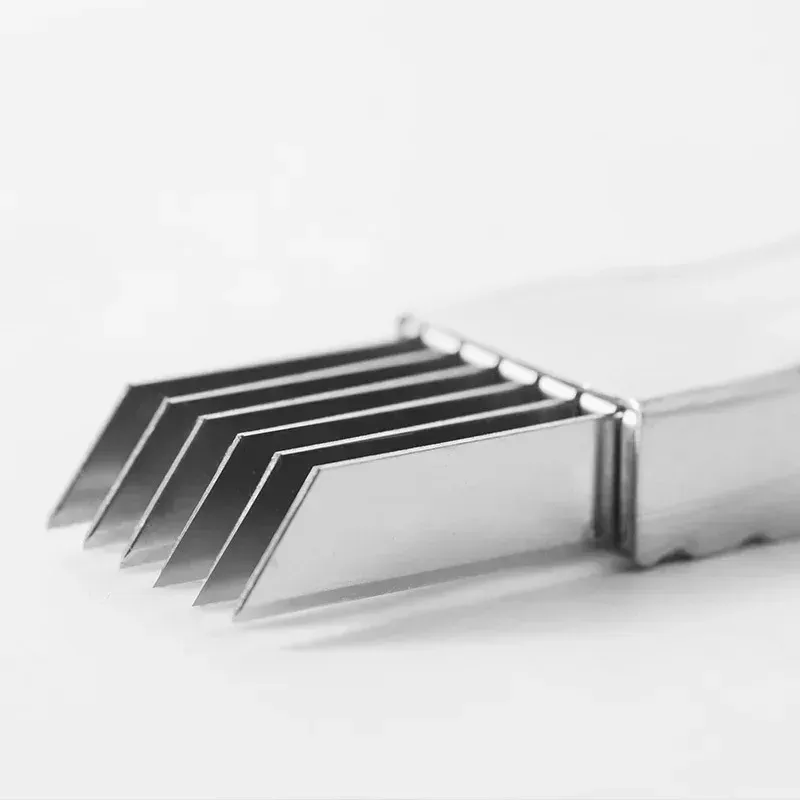 Couteau de cuisine en acier inoxydable à manche courbé pour hacher les oignons verts et les légumes 5