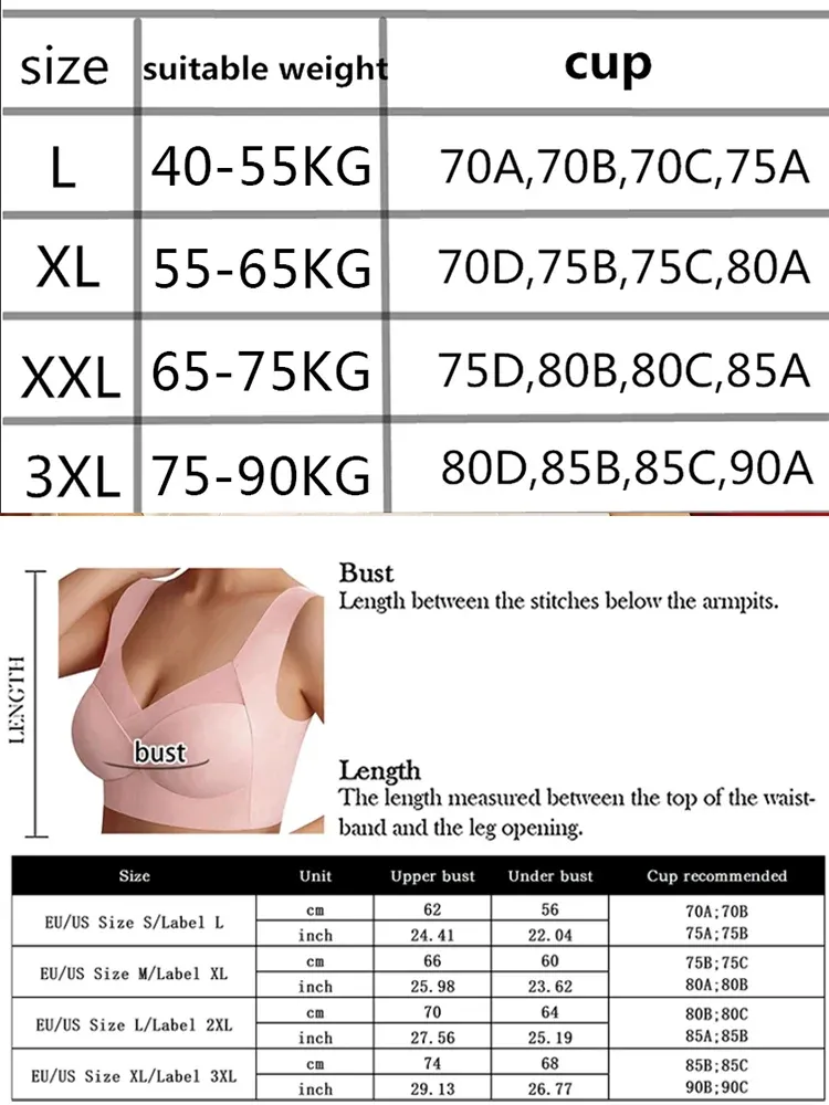 2 pièces soutiens-gorge de sport en dentelle pour femmes, grandes tailles, sans couture, brassière dos nu, gilet sans fil à maintien antichoc, tailles L à 3XL 6