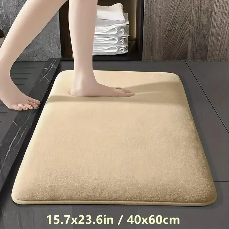 Tapis de bain absorbant antidérapant en velours corail 13