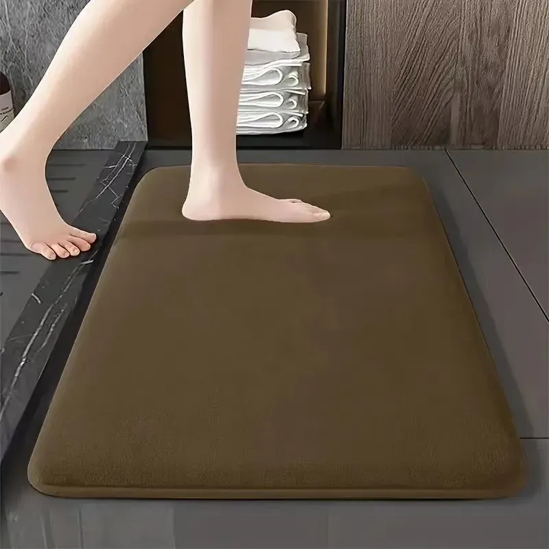 Tapis de bain absorbant antidérapant en velours corail 12