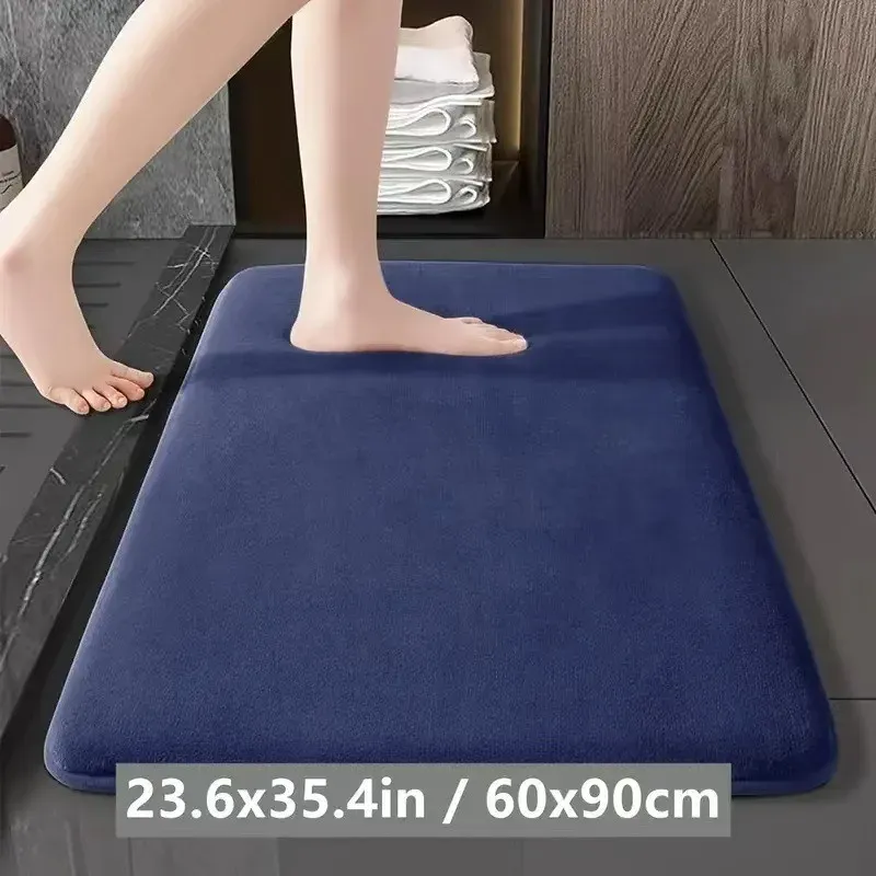 Tapis de bain absorbant antidérapant en velours corail 11