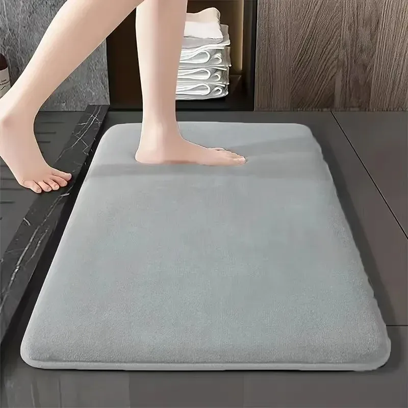 Tapis de bain absorbant antidérapant en velours corail 8
