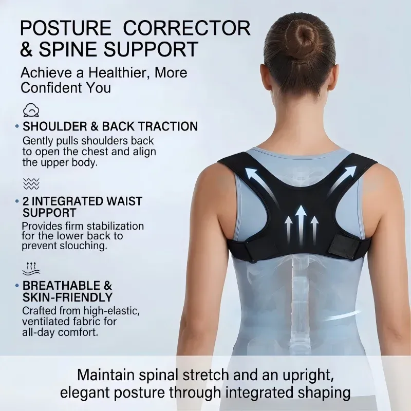 Correcteur de posture réglable avec support dorsal léger 3